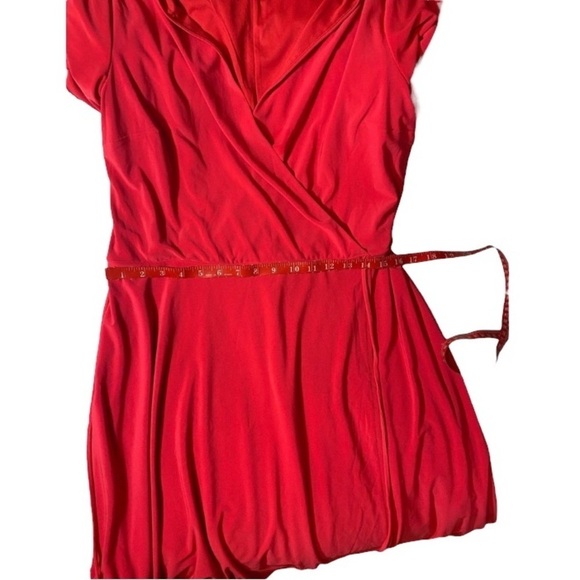 ASHLEY GRAHAM BEYOND Dress Faux Wrap Flutter Sleeve Flowy Plus Size Red … - Picture 5 of 7